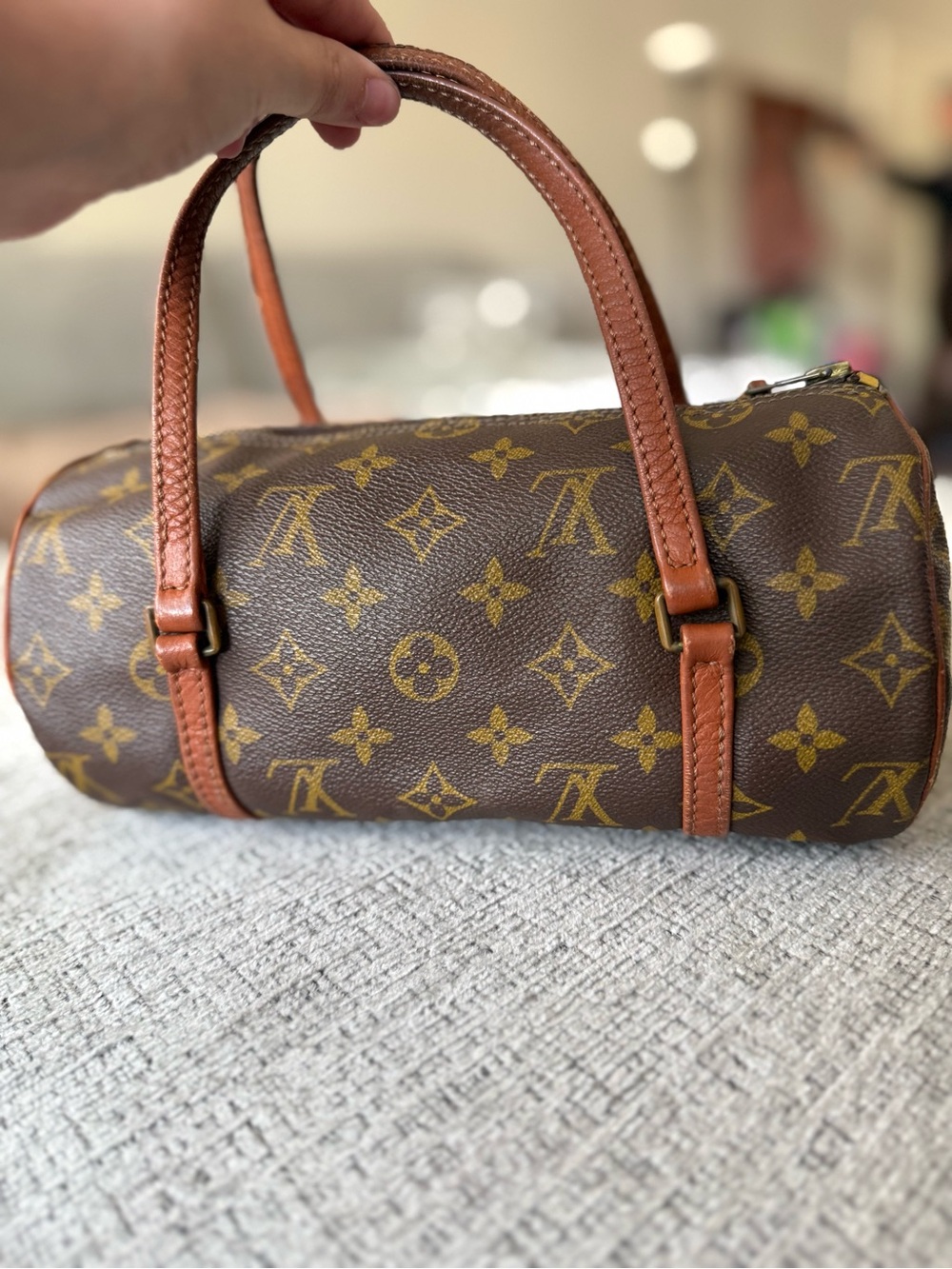 Louis Vuitton Monogram Papillon Small Barrel Bag in Brown and Tan